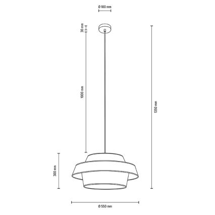 Luster na sajli PRETO GOLD 1xE27/60W/230V – FSC certificirano