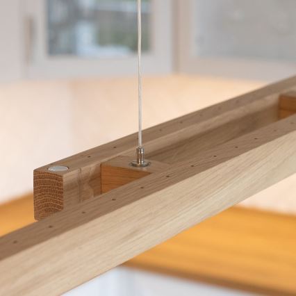 LED luster s prigušivanjem na sajli SMAL 2xLED/22,5W/230V 2700/4000/6500K hrast