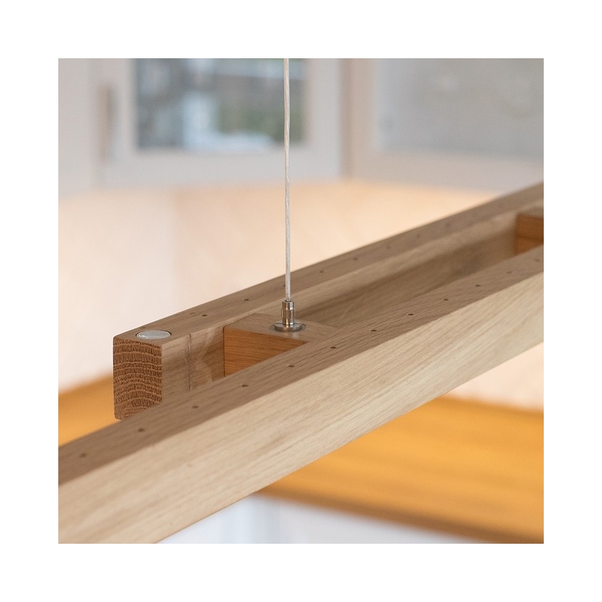 LED Prigušivi luster na sajli SMAL 2xLED/22,5W/230V hrast