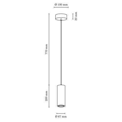 LED Luster na sajli PIPE 1xGU10/5W/230V mat hrast – FSC certificirano