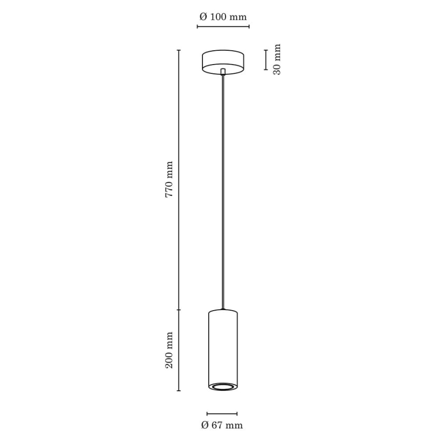 LED Luster na sajli PIPE 1xGU10/5W/230V mat hrast – FSC certificirano
