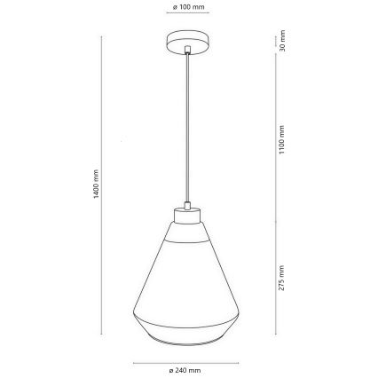 Luster na sajli 1xE27/60W/230V – FSC certificirano