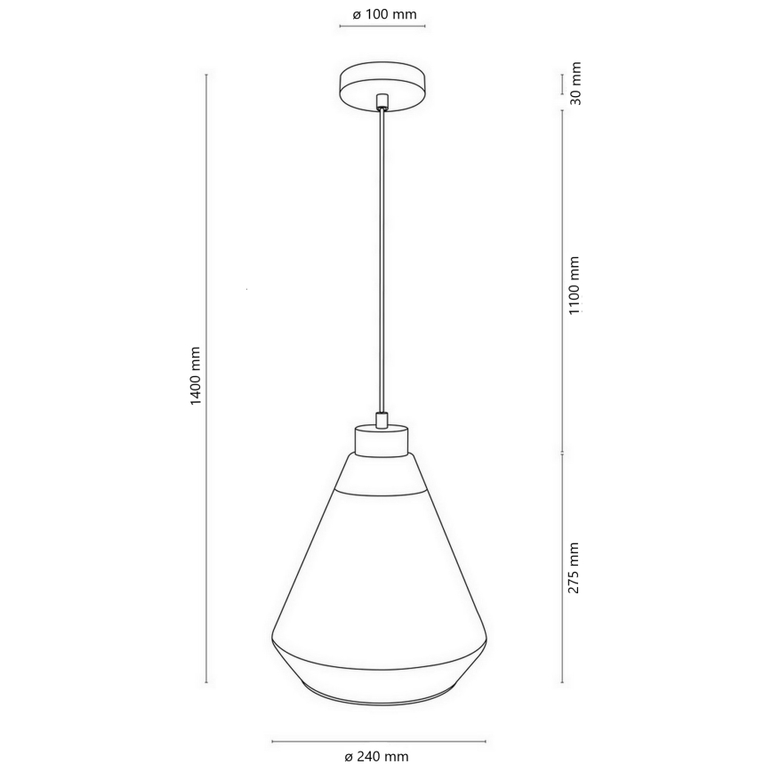 Luster na sajli 1xE27/60W/230V – FSC certificirano