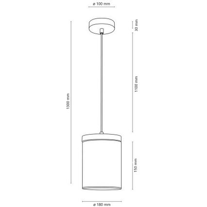 Luster na sajli MONSUN 1xE27/60W/230V bor – FSC certificirano