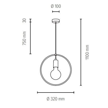 Luster na sajli CARSTEN 1xE27/60W/230V mat hrast