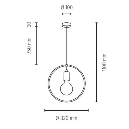 Luster na sajli CARSTEN 1xE27/60W/230V mat hrast – FSC certificirano