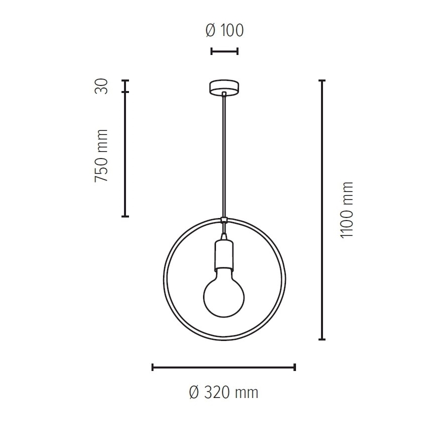 Luster na sajli CARSTEN 1xE27/60W/230V mat hrast