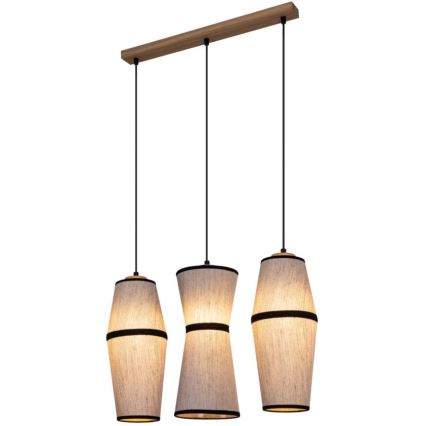 Luster na sajli AMIGO 3xE27/25W/230V hrast – FSC certificirano