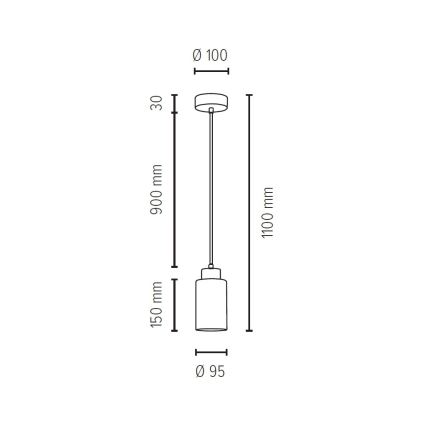 Luster na sajli BOSCO 1xE27/60W/230V breza
