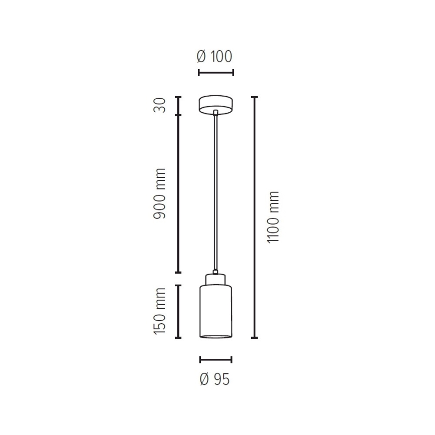 Luster na sajli BOSCO 1xE27/60W/230V breza
