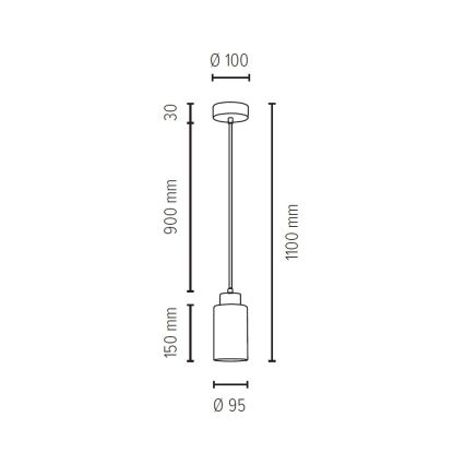 Luster na sajli BOSCO 1xE27/60W/230V – FSC certificirano