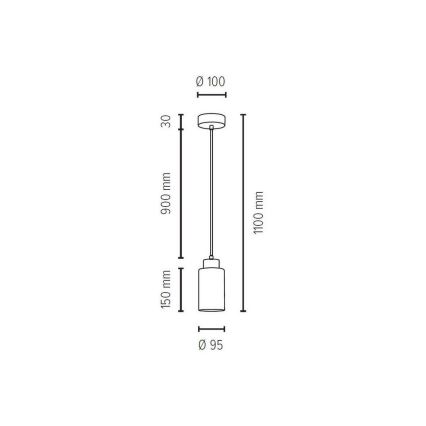 Luster na sajli BOSCO 1xE27/60W/230V – FSC certificirano