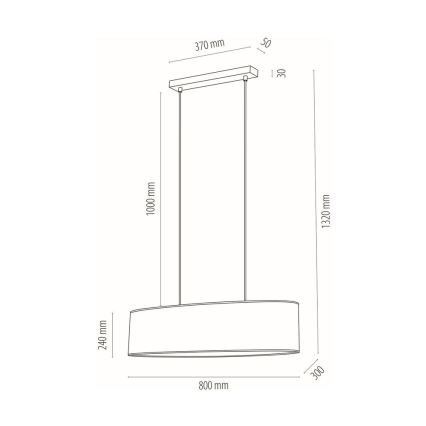 Luster na sajli DOVE 2xE27/40W/230V hrast – FSC certificirano