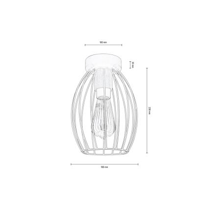 Stropna svjetiljka GUNNAR 1xE27/60W/230V hrast – FSC certificirano