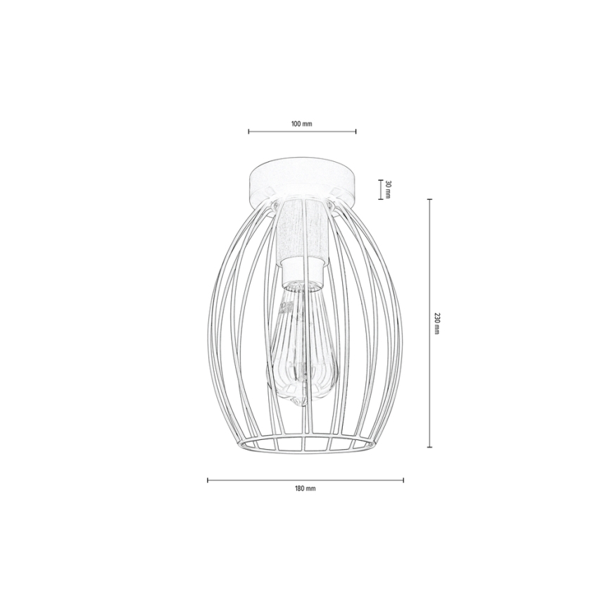 Stropna svjetiljka GUNNAR 1xE27/60W/230V hrast – FSC certificirano
