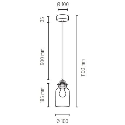 Luster na sajli ALESSANDRO 1xE27/60W/230V – FSC certificirano