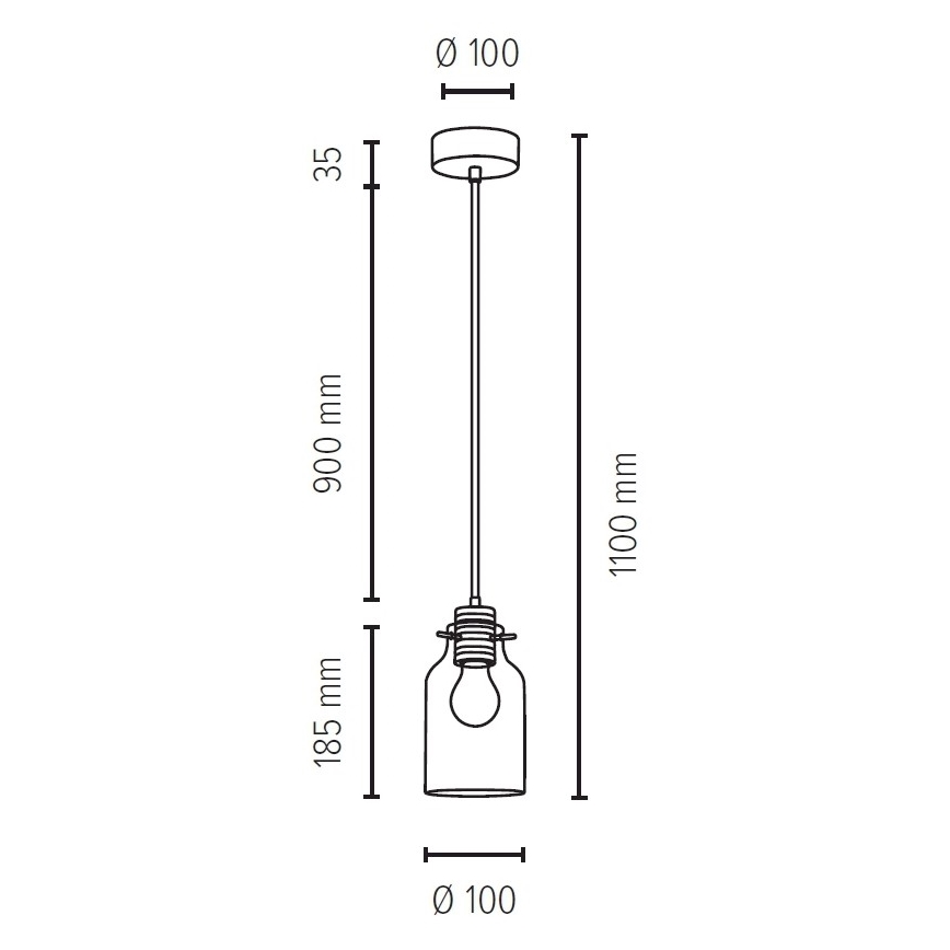 Luster na sajli ALESSANDRO 1xE27/60W/230V – FSC certificirano