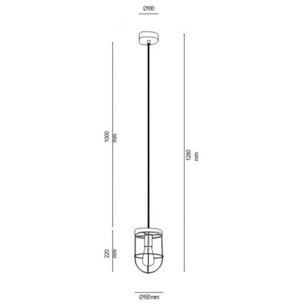 Luster na sajli NETUNO 1xE27/60W/230V hrast