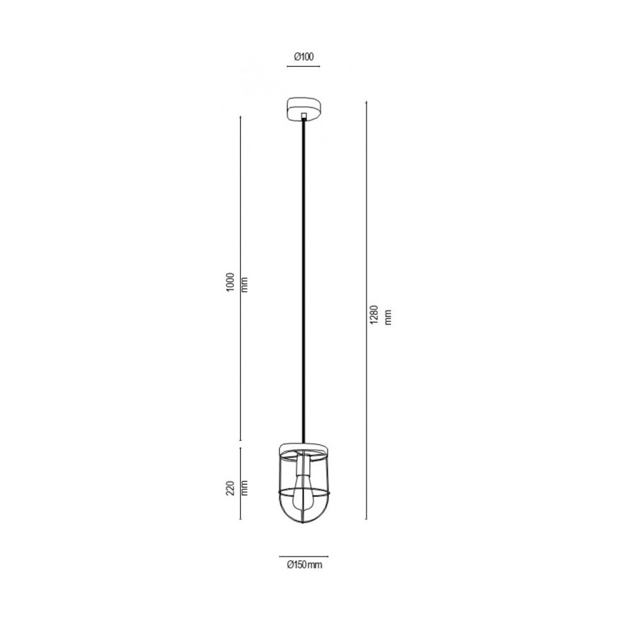 Luster na sajli NETUNO 1xE27/60W/230V hrast