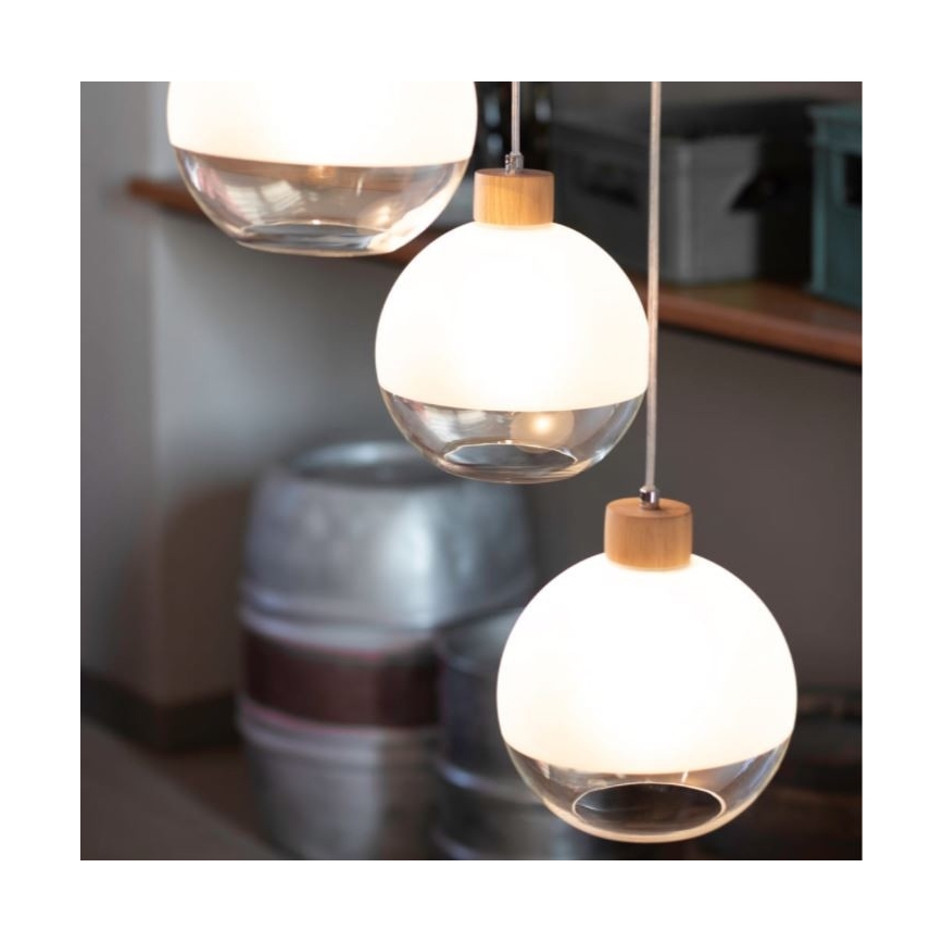 Luster na sajli ALESSANDRO 1xE27/60W/230V hrast