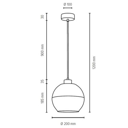 Luster na sajli ALESSANDRO 1xE27/60W/230V hrast