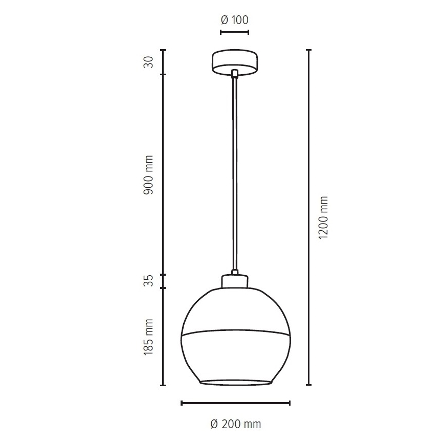 Luster na sajli ALESSANDRO 1xE27/60W/230V hrast