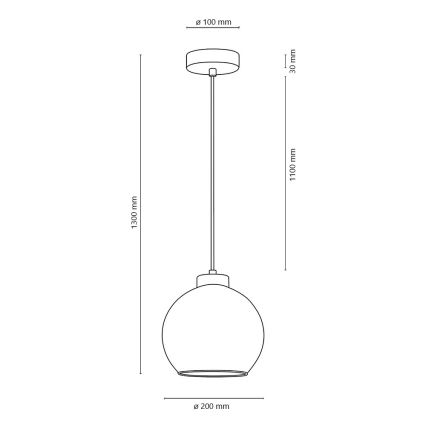 Luster na sajli LAGUNA 1xE27/60W/230V hrast – FSC certificirano