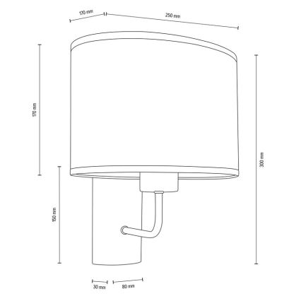 Zidna lampa MERCEDES 1xE27/25W/230V krem/hrast