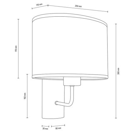 Zidna lampa MERCEDES 1xE27/25W/230V bijela/hrast