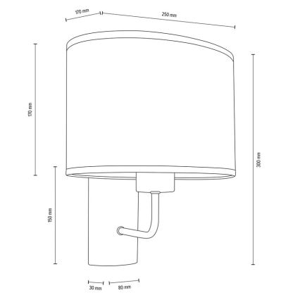 Zidna lampa MERCEDES 1xE27/25W/230V smeđa/hrast