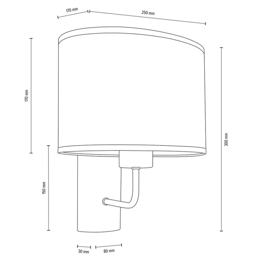 Zidna lampa MERCEDES 1xE27/25W/230V smeđa/hrast
