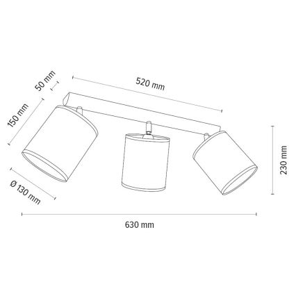 Reflektorska svjetiljka BENITA 3xE27/25W/230V bijela/hrast – FSC certificirano