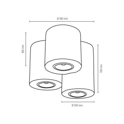 Stropna svjetiljka WOODDREAM 3xGU10/6W/230V – FSC certificirano