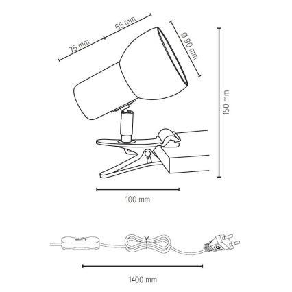 Lampa sa kvačicom SVENDA 1xE27/60W/230V – FSC certificirano