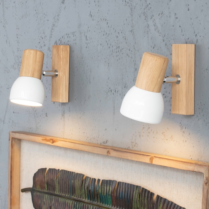 Zidna reflektorska svjetiljka SVENDA 1xE27/60W/230V hrast