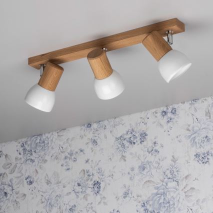 Reflektorska svjetiljka SVENDA 3xE27/60W/230V hrast/bijela