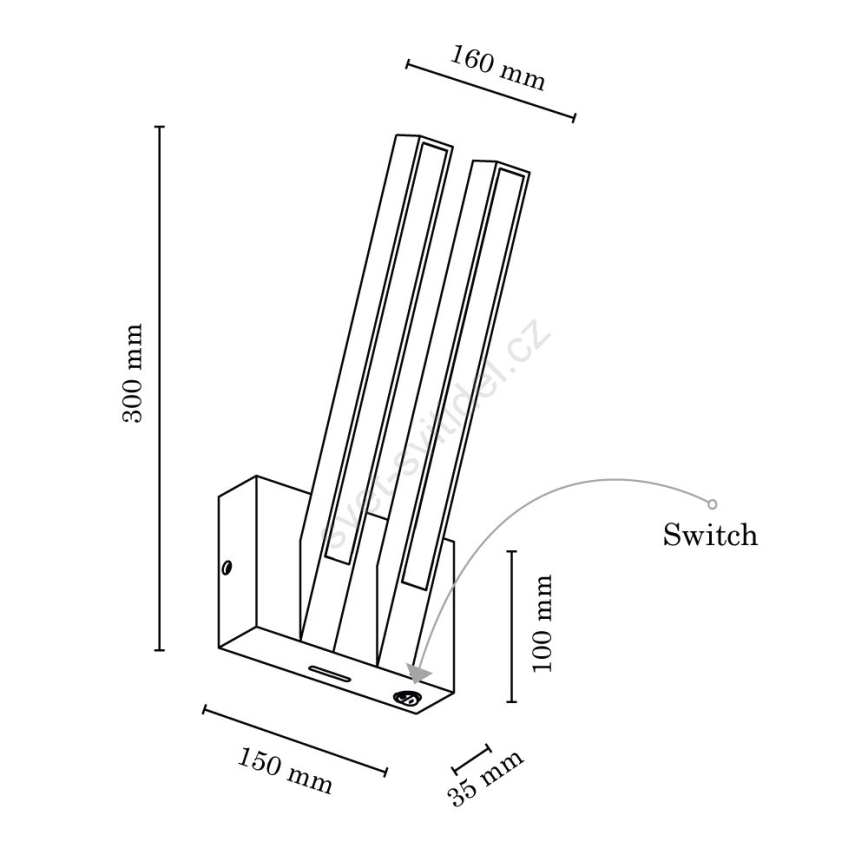 LED Zidna svjetiljka LINUS 2xLED/3W/230V mat hrast