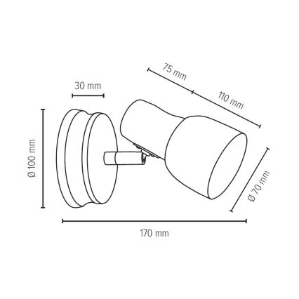 Zidna točkasta svjetiljka SVANTJE 1xE14/40W/230V breza