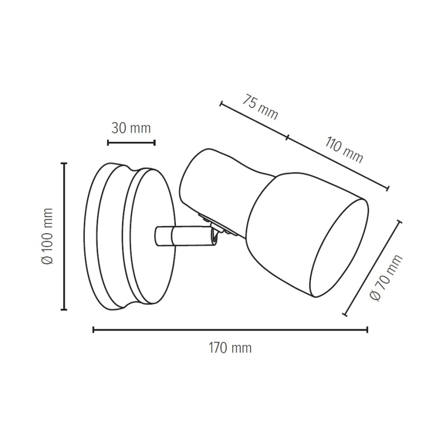 Zidna točkasta svjetiljka SVANTJE 1xE14/40W/230V breza