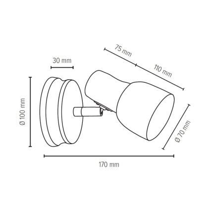 Zidna točkasta svjetiljka SVANTJE 1xE14/40W/230V hrast