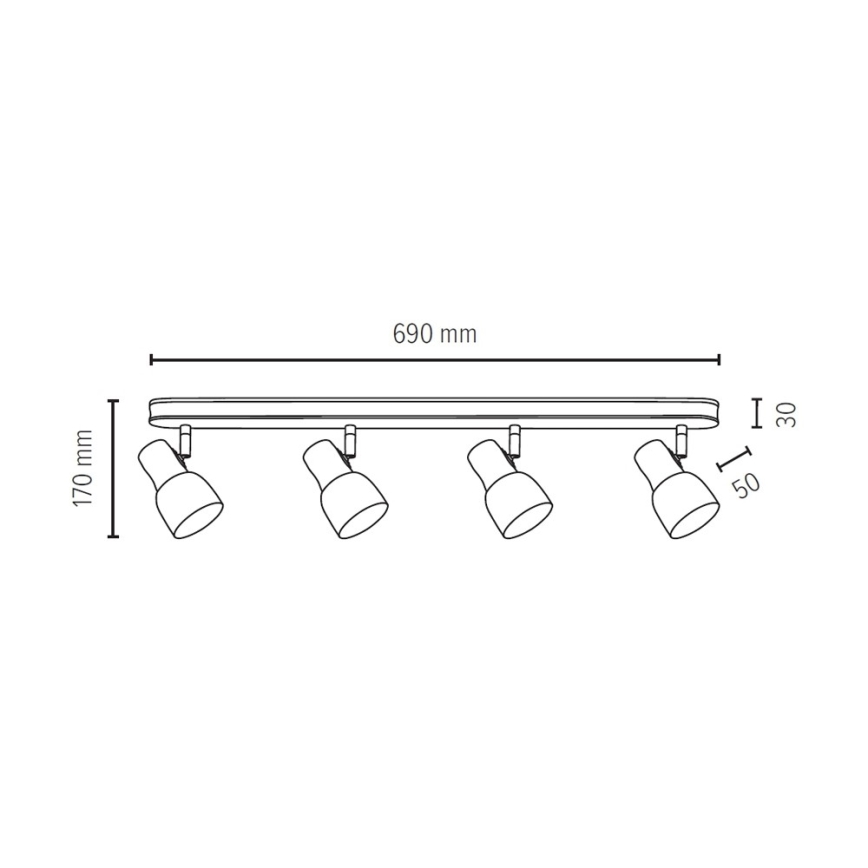 Reflektorska svjetiljka SVANTJE 4xE14/40W/230V – FSC certificirano