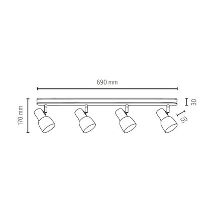 Reflektorska svjetiljka SVANTJE 4xE14/40W/230V – FSC certificirano