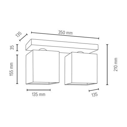 Stropna svjetiljka GREAT 2xE27/25W/230V beton – FSC certificirano