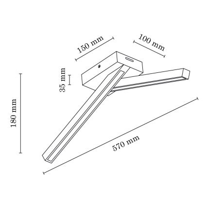 LED Nadgradni luster LINUS 2xLED/4,5W/230V mat hrast