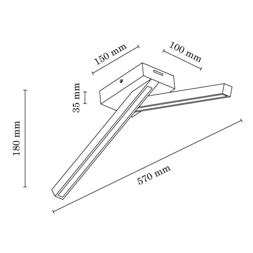LED Nadgradni luster LINUS 2xLED/4,5W/230V mat hrast