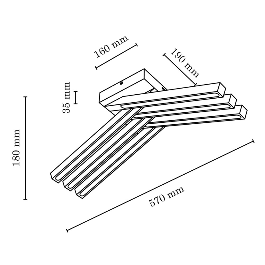 LED stropni luster LINUS 6xLED/4,5W/230V matni hrast