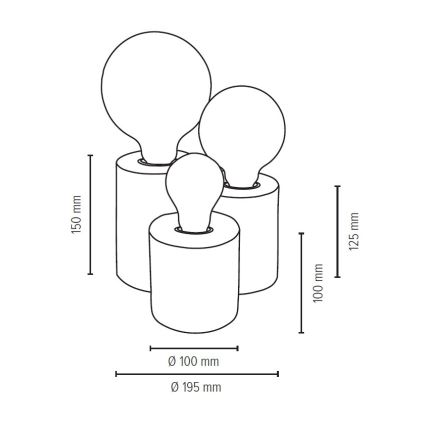 Stolna lampa VINCENT 3xE27/15W/230V – FSC certificirano