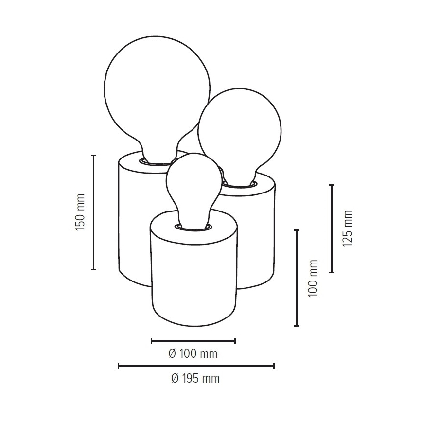 Stolna lampa VINCENT 3xE27/15W/230V bukva – FSC certificirano