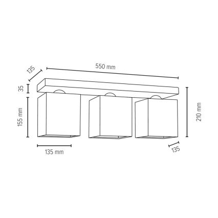 Stropna svjetiljka INGER 3xE27/25W/230V – FSC certificirano