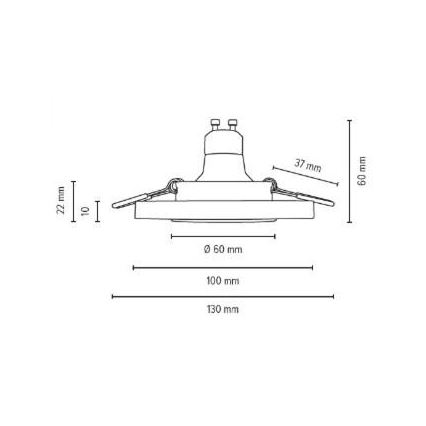 LED Ugradbena svjetiljka VITAR 1xGU10/5W/230V beton – FSC certificirano